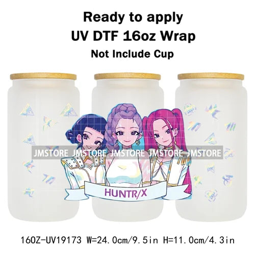 Kpop Idol Fan Art Anime Lover Gift UV DTF Cup Wrap Ready To Apply Transfer Stickers 16OZ Tumbler Wraps DIY For Libbey Glass Can