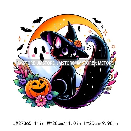 Funny Happy Death Watch Scary Movie Boo Ghost Halloween Vibes Thermal Logos DTF Iron On Heat Press Transfer Stickers For Clothes