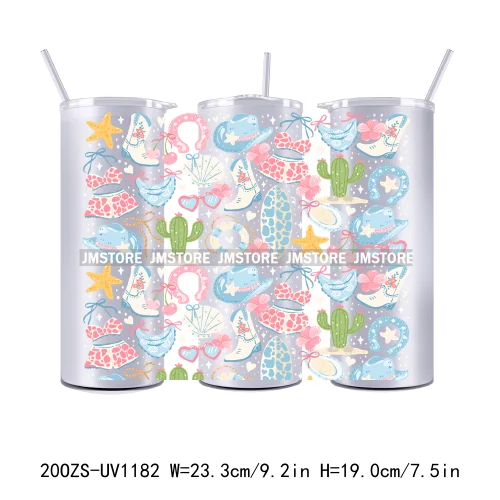 Floral Fruit Bookish Affirmation 20OZ Tumbler Wraps Ready To Ship UV DTF Transfer Stickers Waterproof Prints For Skinny Tumbler