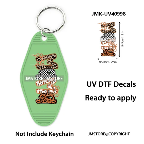 Mama Mini Halloween Spooky Ghosts UV DTF Motel Keychain Decal Ready To Ship Durable Transfer Stickers Prints For Hotel Keychain
