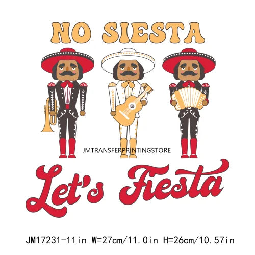 Latin Culture Tacaos Cafecito ChoColatito Pan Dulce Jesus Concha Designs DTF Let's Fiesta Mexican Transfers Stickers For Clothes