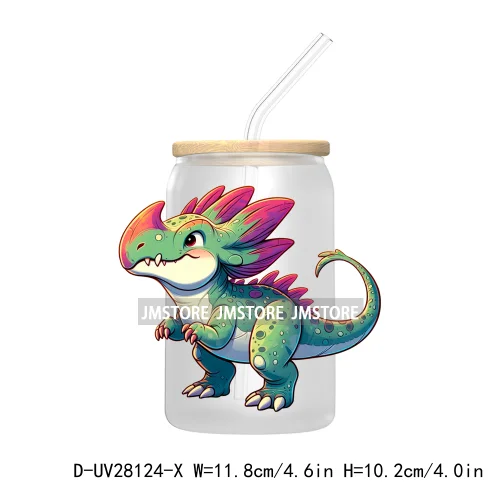 Cute Baby Dinosaur Kids Gift UV DTF Transfer Stickers Decals For Libbey Cold Cups Mugs Tumbler Waterproof Craft Cartoon Animals