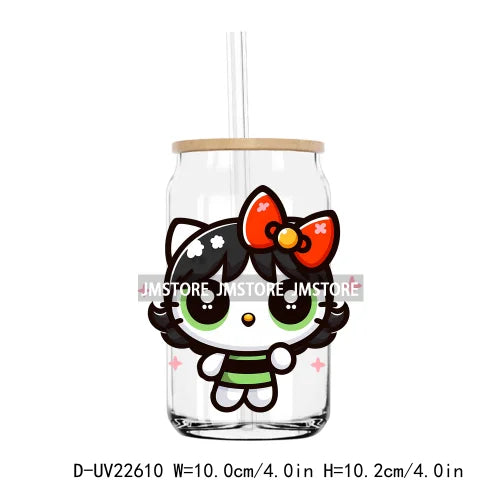 Cute Baby Cat Cartoon Anime Characters UV DTF Transfer Stickers Decals For Libbey Cold Cups Mugs Tumbler Waterproof DIY Craft