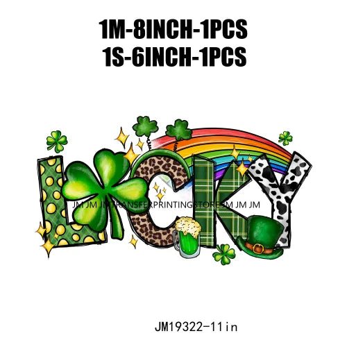 Let's Get Lucked Up Load On Luck Decals Lucky Baby Cowboy Heifer Animal Blessed St Patrick's Day DTF Transfer Stickers For Shirt