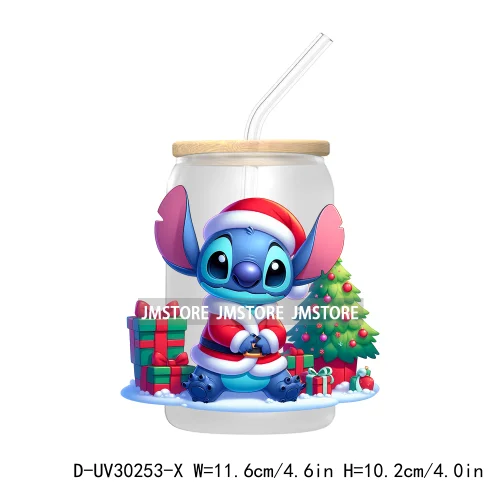 Merry Christmas Cartoon Mouse And Friends UV DTF Transfer Stickers Decals For Libbey Cold Cups Mugs Tumbler Xmas Bear Candy Cane