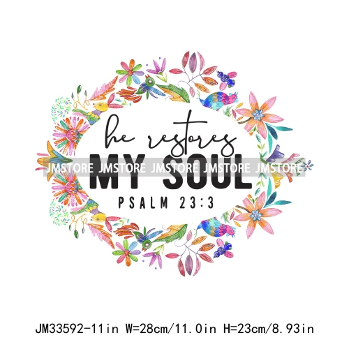 Colorful Faith Jesus God Religious Bible Verse Affirmation Spirits Iron On DTF Transfers Stickers Ready To Press T-shirts Bags