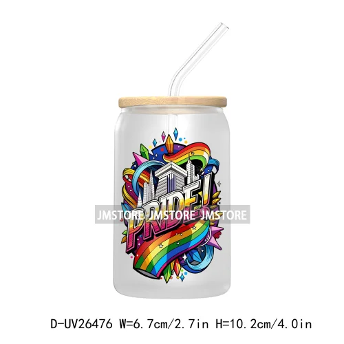 LGBT Quotes UV DTF Transfer Stickers Decals For Libbey Cold Cups Mugs Tumbler Waterproof DIY Custom Logo Labels Rainbow Pride