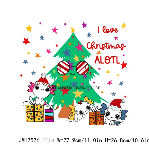 Mexican Latin Love Christmas Holiday Printing Logos Iron On DTF Santa Conchas Pan Dulce Transfer Stickers For Sweatshirt Bags