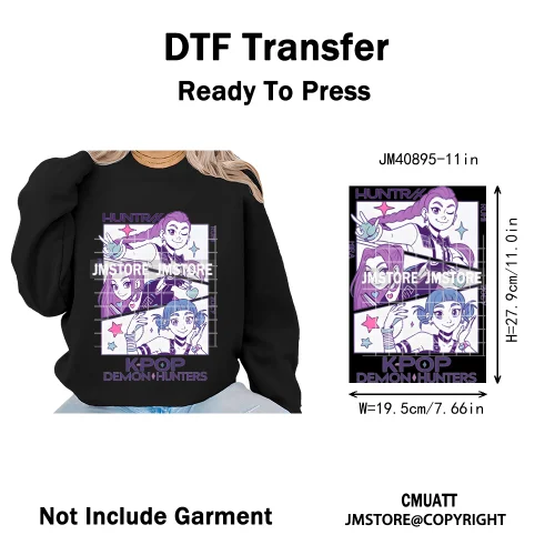 Kpop Movie Style Soda Pop Demon Inspired Movie Girl Dinner Iron on DTF Washable Transfers Stickers Ready to Press for Hoodies