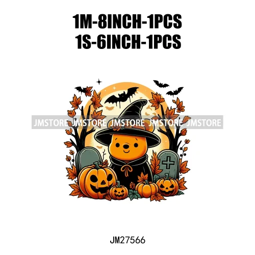 Cartoon Halloween Spooky Season Pumpkin Rip Gravestone Skull DTF Iron On Transfers Stickers Printing Ready To Press For Clothing