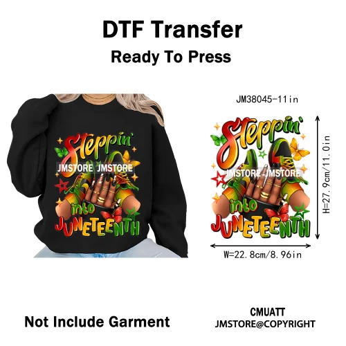 Juneteenth Vibes Black History They Not Like Us Black Queen Washable Iron on DTF Transfers Stickers Ready to Press for Clothing