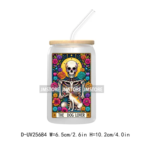 The Teacher Tarot Card UV DTF Transfer Stickers Decals For Libbey Cold Cups Mugs Tumbler Custom Logo Labels Funny Witchy Skull