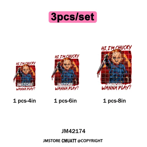 See You In Hell Scary Movie True Love Couple Halloween Season Iron on DTF Washable Transfers Stickers Ready to Press for Textile