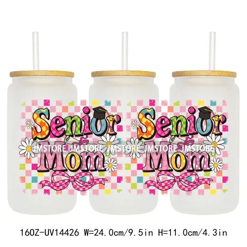 Floral Best Mom Ever Mama Life UV DTF Wraps Transfer Sticker Selfadhesive Waterproof For 16OZ Libbey Glass Can Tumbler