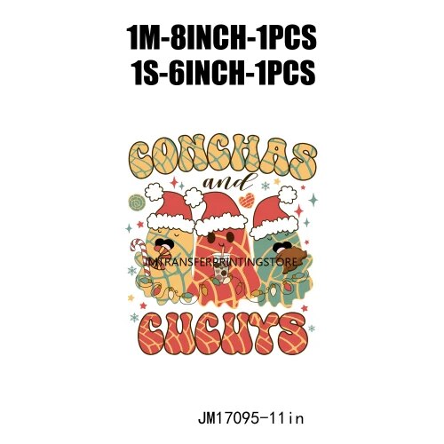 Cute Conchita Pantasmas Latin Christmas Decals Conchas Cucuys Christmas Ghouls Gifts Iron On DTF Transfers Sticker For Clothing