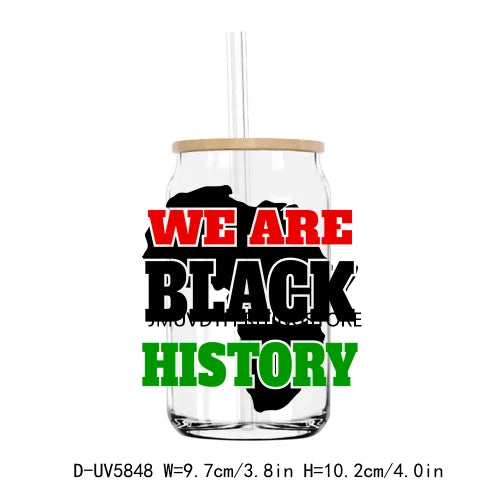 We Are Black History Afro Girl Boy UV DTF Transfer Sticker Decal For Libbey Cold Cups Mug Tumbler Waterproof DIY Logo Juneteenth