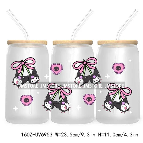 Cartoon Mouse Princess Friends 16OZ UV DTF Cup Wrap Transfers Stickers For Libbey Glass Can Cups Tumbler Waterproof Craft