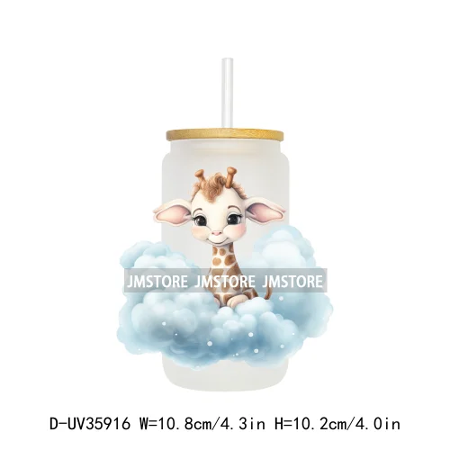 Dreamy Sleeping Baby Animals UV Sticker Decals For Libbey Cold Cups Mugs Tumbler Transfer Stickers Waterproof Top Quality Prints