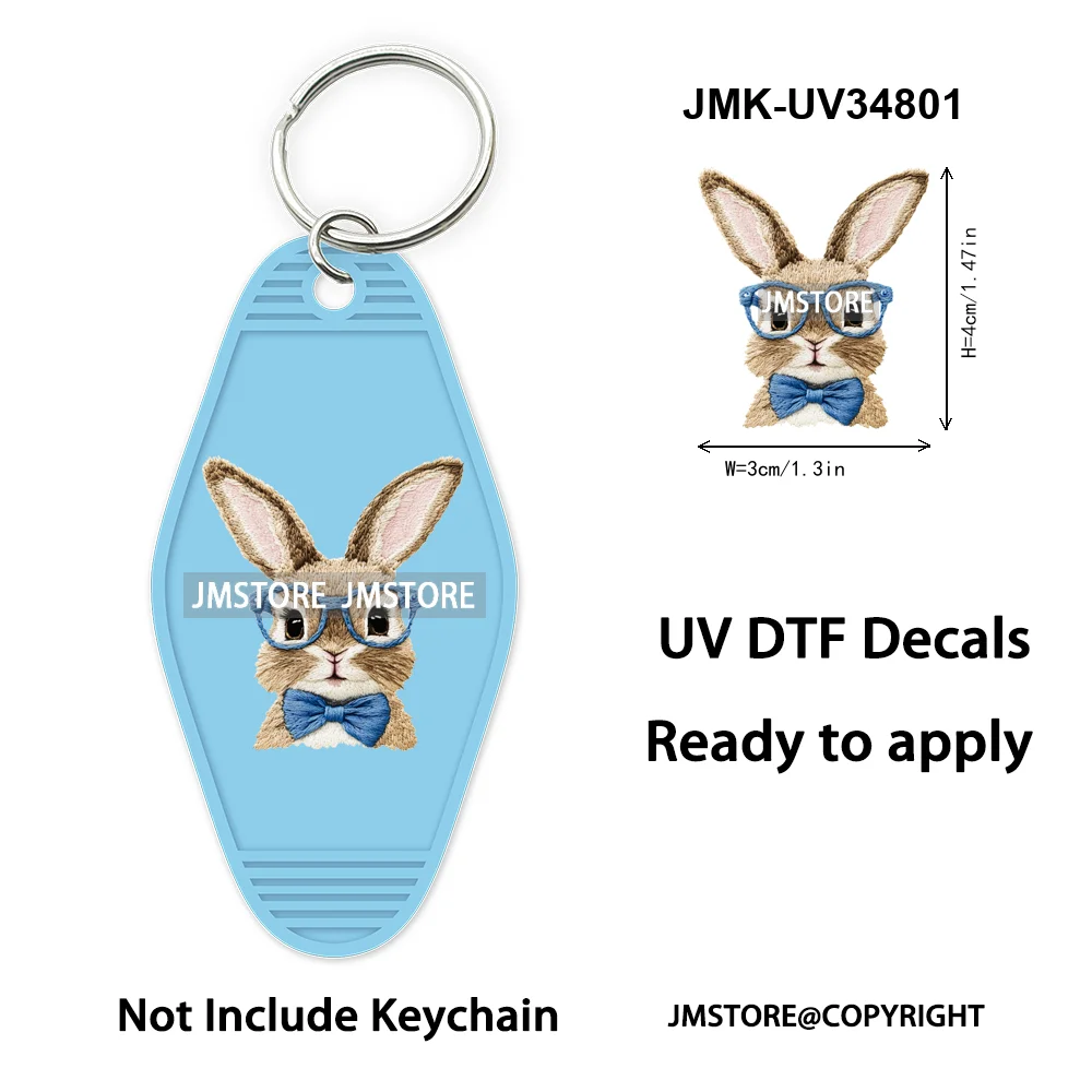 Cotton Tail Coffee Club Coquette Easter Bunny Eggs Trendy Easter Religious WaterProof UV DTF Sticker For Motel Hotel Keychain