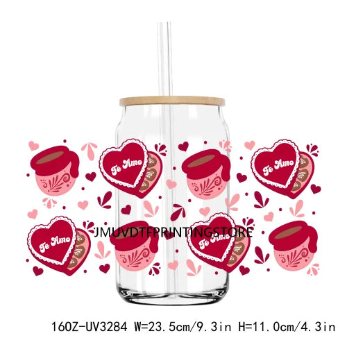 Cupid Ghostie Spooky Valentine's Day UV DTF Sticker For 16OZ Libbey Glass Cup Can Wrap Transfer Sticker Custom Labels DIY Logo