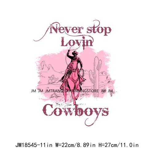 Pink Love Howdy Honey Valentine's Day Printing Designs Iron On Western Cowgirl Boat Hat DTF Transfers Stickers For T-Shirts Bag