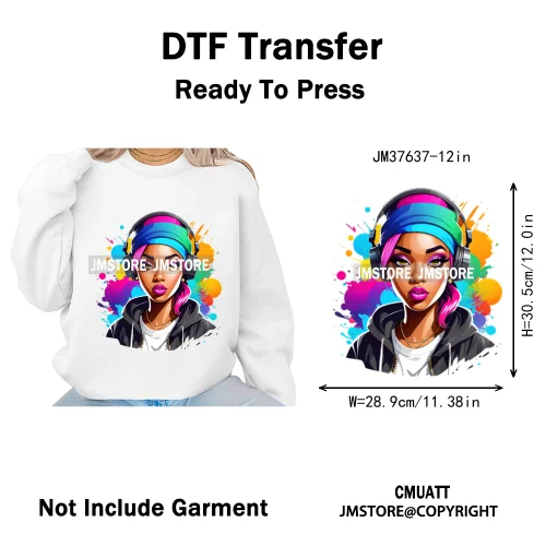 12in Glossy Dripping Lips Streetwear Graffiti Trap Girls Iron on DTF Thermal Transfer Stickers Ready to Press for Woman Clothing