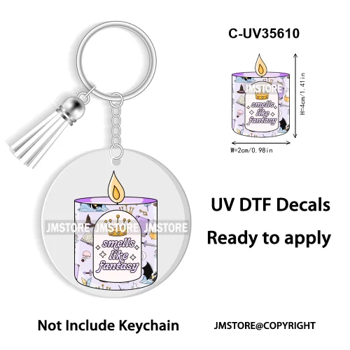 Spicy Books Positive Quotes Romance Book Club WaterProof Logo Ready To Apply UV DTF Stickers For Round Circle Keychain Keyring