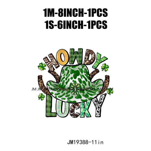 Cheers Lucky Beer Crush Shamrocks Dog Mom Dental Squad Howdy Lucky Irish Day St Patrick's DTF Transfer Stickers Decals For Shirt