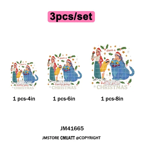 Christmas Kpop Holiday Idol Santa Holly Jolly Merry Christmas Iron on DTF Washable Transfers Stickers Ready to Press for Textile
