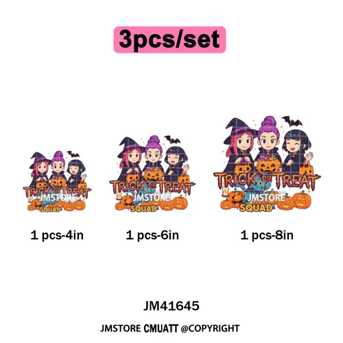 Stay Spooky Ghost Halloween Cartoon Hunters Kpop Band Group Iron on DTF Washable Transfers Stickers Ready to Press for Clothing