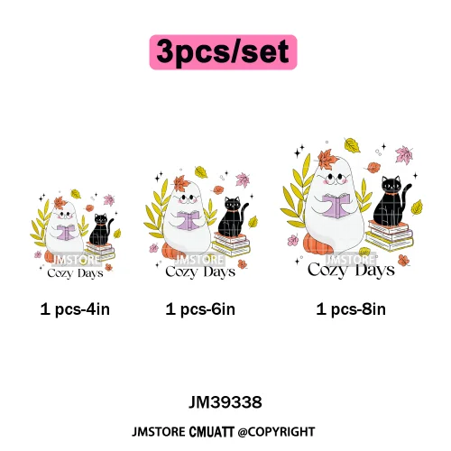 Fall Into Reading Sunflower Pumpkin Coquette Autumn Season Vibes Iron on DTF Heat Transfers Stickers Ready to Press for T-shirts