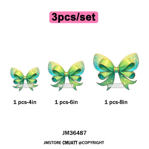 Colorful Princess Vibes Coquette Girly Kids Pastel Bows Printed Decals Iron on DTF Transfer Stickers Ready to Press for Clothes