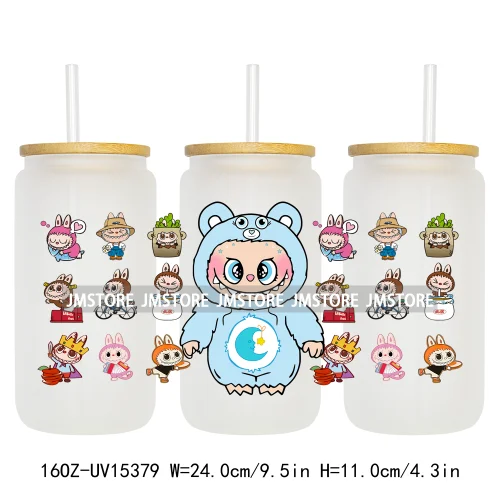 Funny Cartoon Characters Doll Friends 16OZ UV DTF Cup Wraps Ready To Apply Custom Transfer Stickers For Libbey Glass Can Tumbler