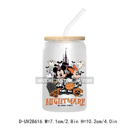 Cartoon Halloween Trick Or Treat UV DTF Transfer Stickers Decals For Libbey Cold Cups Mug Tumbler High Quality Label Hocus Pocus