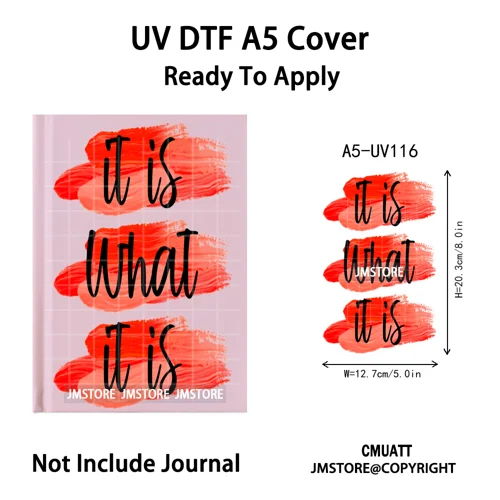 Hustle Hard Quotes Small Business Owner UV DTF Notebook Cover Decals Ready To Apply Transfer Stickers Wraps For A5 Journal Cover