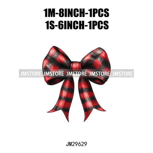 Gingerbread Reindeer Red Coquette Bow Girly Christmas Vibes Iron On DTF Transfers Stickers Ready To Press For Sweatshirt Bags