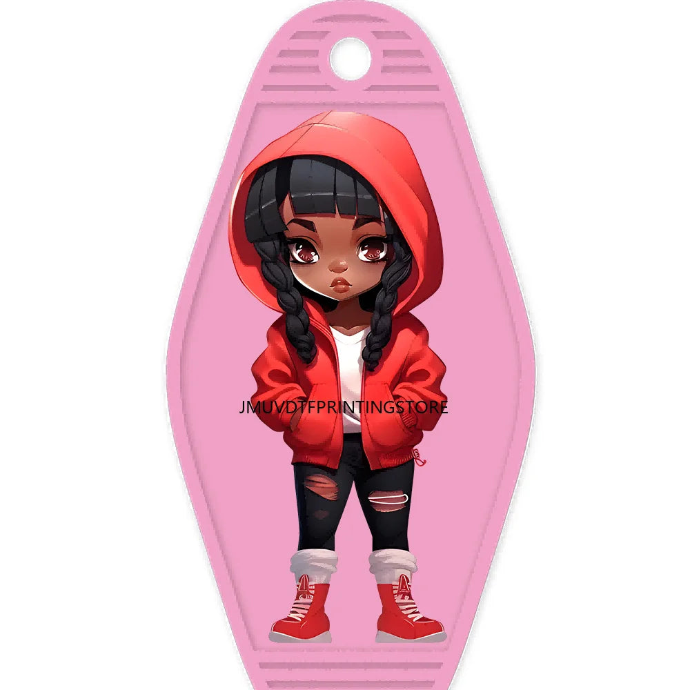 Black Girl Magic High Quality WaterProof UV DTF Sticker For Motel Hotel Keychain Urban Street  Girls Life