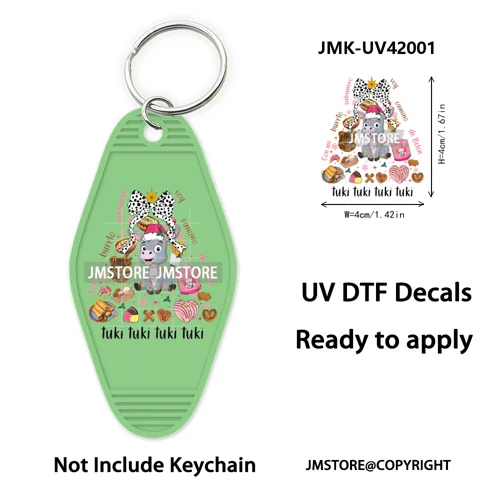 Feliz Navidad Pan Dulce Christmas UV DTF Motel Keychain Decal Ready To Ship Durable Transfer Stickers Prints For Hotel Keychain