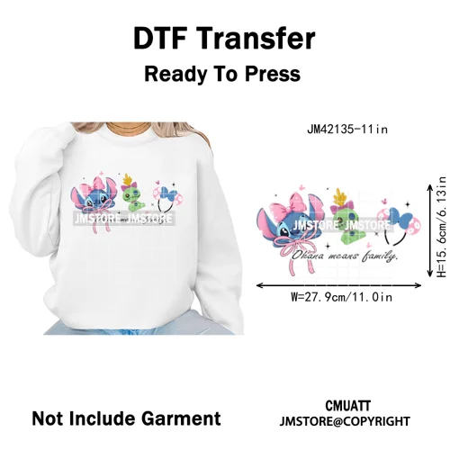 Colorful Mouse Headbands Cartoon Animal Princess Character Iron on DTF Washable Transfers Stickers Ready to Press for Clothes