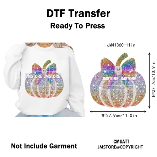 Preppy Coquette Halloween Floral Fall Pumpkin Spooky Season Iron on Washable DTF Transfers Stickers Ready to Press for Clothing