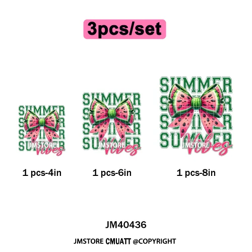 Hello Summer Vibes Watermelon Strawberry Fruit Festival Lover Coquette Iron on DTF Transfers Sticker Ready to Press for T-shirts