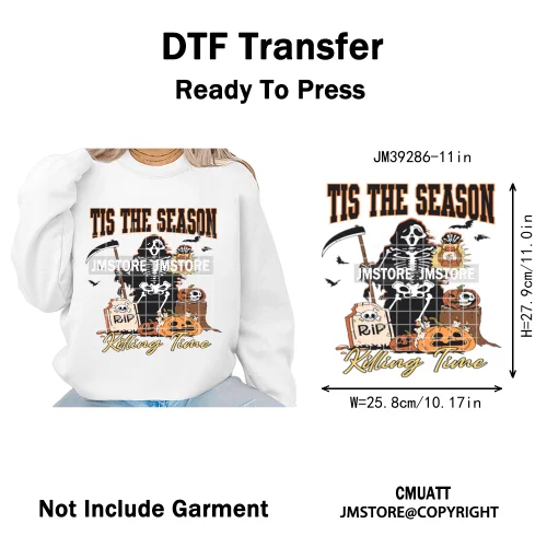 Witchy Goose Howday Pumpkin Boo Ghost Spooky Season Coquette Halloween Iron on DTF Transfers Stickers Ready to Press for Clothes