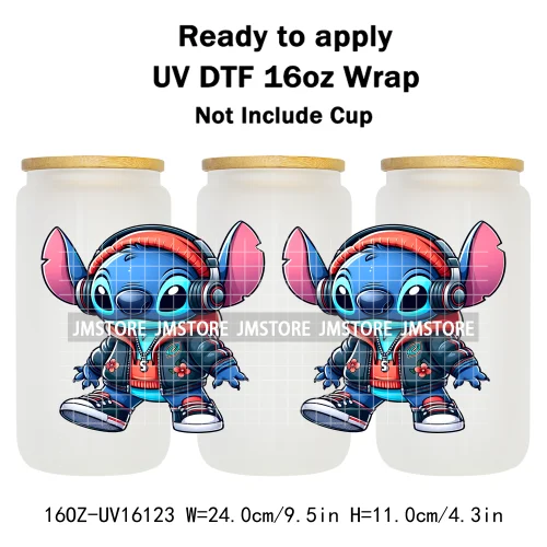 Trendy Movie Cartoon Character Bow 16OZ UV DTF Cup Wrap Ready To Apply Waterproof Transfer Sticker For Libbey Glass Can Tumbler