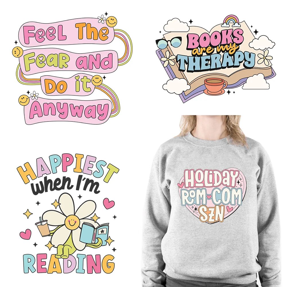 Colorful Be Kind Good day Happiest Reading DTF Printing Designs Positive Thinking Quotes Iron On Transfer Decals For Clothing