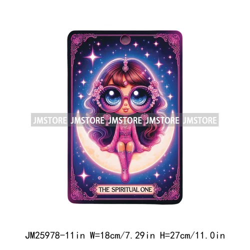 Funny Crafter Girl Skeleton Marathoner Overthinker Mom Queen Tarot Card DTF Iron On Transfer Stickers Ready To Press For Clothes