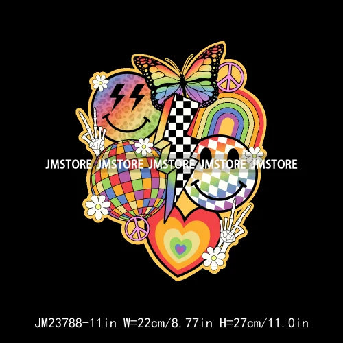 Colorful Pride Month LGBTQ Rainbow Butterfly Straight Against Hate Love Is Love Iron On DTF Transfer Stickers Logos For Clothing