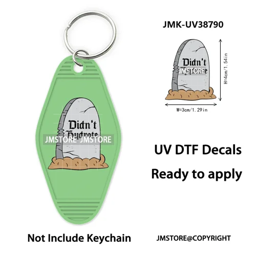 Fall Halloween Quotes Spooky Boo UV DTF Motel Keychain Decal Ready To Ship Durable Transfer Stickers Prints For Hotel Keychain