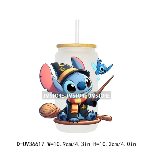 Magic Cartoon Wizard School UV DTF Transfer Stickers Decals Ready To Apply Waterproof For 16OZ Libbey Glass Can Cups Tumbler