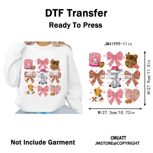 Feliz Navidad Mexican Christmas Concha Santa Latina Holiday Fiesta Iron on DTF Transfers Stickers Ready to Press for T-shirts