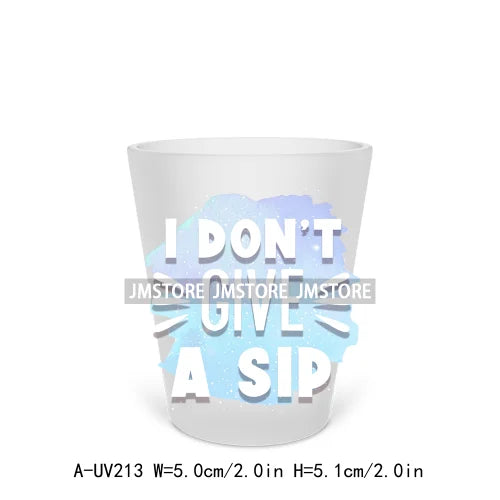 Drink Drank Drunk Alcohol Short Glass Cups UV DTF Sticker For Beer Mugs Decals Transfers Stickers Waterproof DIY Craft Quotes